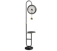 Reloj de tribuna de Piso Reloj de Piso Moderno, decoración del hogar chapada en Oro con Cesta de Almacenamiento, Estante para vinos, Reloj de Abuelo Vertical, decoración del hogar, Reloj de Sala de