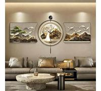 Reloj Decorativo Salon Silencioso Alimentado por Batería Marco PVC Negro | Reloj de Pared Salon Moderno Luz Led, Cerámica Cristalina, Inyección de Tinta 12 Colores, Comedor(Style5,15.74x15.74in)