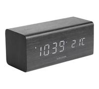 Reloj despertador de chapa de madera Karlsson Block LED 16x7,2x7,1 cm