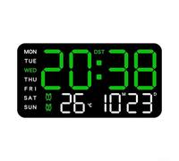 Reloj despertador digital grande que muestra la hora, temperatura, fecha, semana, pantalla de control de voz para despertar, cinco niveles de brillo, interruptor de hora de ahorro de luz diurna para