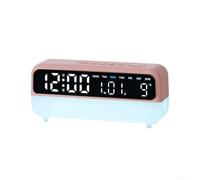 Reloj despertador digital LED multifuncional, visualización de hora, fecha, temperatura, cuenta regresiva, luz nocturna degradada suave, lámpara de mesita de noche, brillo ajustable, funcionamiento