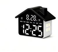 Reloj despertador digital LED para el hogar, con luz nocturna, 2 alarmas y 5 niveles de brillo