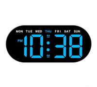 Reloj despertador LED, reloj digital, lámpara de noche, pantalla grande, 4 niveles de brillo, alimentación USB, termómetro, luz ambiental, negro (F)