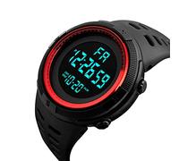Reloj despertador multifunción con visualización de fecha, calendario de moda, unisex, deportivo, reloj de pulsera de cuero, rosso, talla única