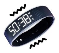 Reloj despertador vibratorio 2026, pulsera silenciosa, reloj despertador de muñeca para contador de pasos, vibración, cronómetros, temporizador, pantalla LED silenciosa impermeable, para adultos
