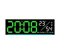 Reloj digital LED con temporizador de alarma, monitoreo de temperatura, fecha y salto, segundo, opciones de visualización y diseño flexible de montaje en pared o mesa (verde)