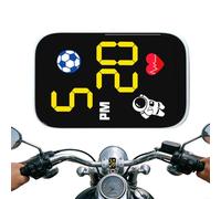 Reloj digital para moto pequeño soporte adhesivo para salpicadero | Reloj de moto con iluminación LED para hombres, mujeres, adolescentes, conducción urbana, viajes cortos y viajes diarios