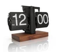 Reloj digital retro abatible, reloj de escritorio abatible con tapa protectora, reloj alimentado por pilas y con mecanismo interno de engranajes, reloj abatible automático para el hogar y la oficina