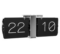 Reloj Flipklok sin carcasa, color negro, base cromada, dimensiones 36x8,5x14 cm
