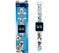 Reloj infantil LED Sonic de Lexibook, con correa ajustable, diseño Sonic, para niños a partir de 6 años, reloj digital