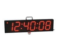 Reloj LED de cuenta regresiva/arriba, números digitales de 6 pulgadas, resistente al agua, reloj de temporización, 3 niveles de brillo, conmutable de 12/24 horas para deportes y escuelas