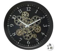 Reloj Mecánico de Pared Atmosphera Negro 37cm con Movimiento de Engranaje