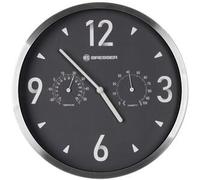 Reloj Silencioso de pared con Temperatura + Húmedad - 25cm Antracita Plata - CD Talla única