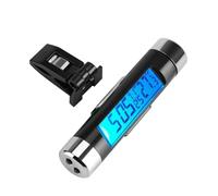 Reloj Termómetro Digital LCD con Clip, Monitor de Temperatura Automotriz con Retroiluminación Azul para Coche y Camión