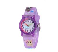 Relojes de dibujos animados para niños, movimiento de cuarzo, cronómetro, morados, modernos, redondos,