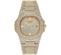 Relojes unisex de lujo con diamantes de oro reloj de cuarzo calendario luminoso bisel reloj de lujo
