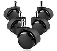 Relota 5 Piezas rueda Silla Oficina 11X22MM, Diseño de Rueda Doble, Ruedas de Repuesto Universales Seguras Silenciosas y sin Arañazos para Todo Tipo de Suelos, Negro