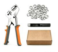 Remachadora de Ojales Set 10mm,Alicates Profesionales de Ojales Metálicos para Lonas PVC Tela Cuero y Bricolaje,130 Ojales
