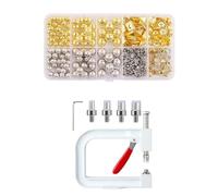 Remachadora Ojales Kit de ajuste remaches perlas y cuentas Remaches | Máquina Ropa Herramienta Botones de remache de perlas for la mejor decoración(Color2)