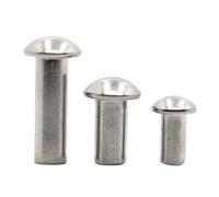 Remache macizo Remache de cabeza redonda sólida de acero inoxidable 304, de 10 a 50 piezas, M0.8, M1, M1.2, M1.4, M1.6, M2, M2.5 y M3, de aleación, autoblocante, GB867(M2 50pcs,5mm)