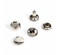 Remaches de doble tapa de 8 x 8 mm, remaches rápidos de 100 piezas, remaches decorativos de cabeza redonda, remaches de cuero, tachuelas metálicas tubulares para(Silver)