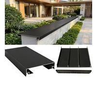 Remate Para Muro De Jardín, Juego De Placas De Cubierta Para Parte Superior De Valla, Balcón Placa De Revestimiento Con Canales Para Iluminación(Fit 130-216mm W,165cm/65in L)