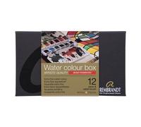 Rembrandt Estuche de acuarelas profesionales estuche metálico de lujo | 12 colores monopigmentados + pincel