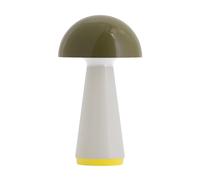 REMEMBER Lámpara de mesa Bob Olive, altura 28 cm, diámetro 16 cm, plástico, moderna lámpara de mesa LED para salón, escritorio o mesita de noche, diseño decorativo