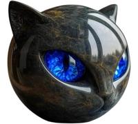Remingtape Lujosa estatua de negro tallada a mano, dulce regalo para la decoración del hogar & para los amantes de los gatos,