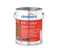 Remmers HK-Lasur 3en1 [plus] castaño, mate, 5 litros, barniz para madera, barniz para madera premium para exteriores, triple protección para madera con impregnación + imprimación + barniz