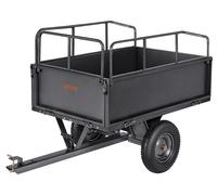 Remolque para ATV de alta capacidad, volquete de acero, 340 kg, 0,43 metros cúbicos, remolque utilitario para jardín compatible con tractores cortacésped, 17 pies cúbicos