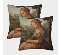 Renacimiento Italiano,Retratos Femeninos Fundas De Almohada Cojines Decorativos Impresos En 3D,para Sofá Cama 40x40cm 2 Paquetes