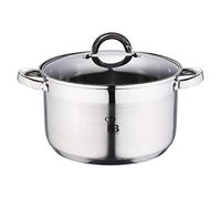RENBERG Alexander | Cacerola de Cocina | Cacerola de 24 x 14.5 cm y 6,3 Litros con Tapa de Cristal | Acero Inoxidable | Menaje de Cocina | Fondo Encapsulado de 5 Capas | Todo Tipo de Cocinas