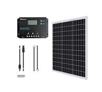 Renogy Kit Solar 50W 12V, Kit Solar Autoconsumo, Kit Panel Solar, Kit Solar Autocaravana de Placa Solar 12V con Regulador Solar PWM 10A 12V/24V para Furgoneta,Camper,Casa, Panel Solar Portatil 50W