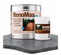 Renomax - Resina Hormigon Impreso y Superficies Porosas Al Agua + Tinte Hormigon Impreso Color Pizarra, 5L Cubre hasta 50m² | Repara y Protege Suelos,Fachadas | Fácil de Aplicar, Garantía 5 Años