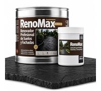 Renomax - Resina Hormigon Impreso y Superficies Porosas Al Disolvente + Tinte Hormigon Impreso Negro Carbón, 15L Cubre hasta 150m² | Repara y Protege Suelos,Fachadas | Garantía 5 Años