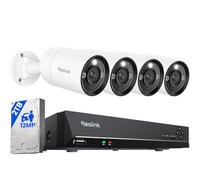 Reolink 12MP Kit Camaras de Vigilancia Exterior H.265, RLK8-1200B4-A