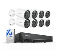 Reolink 12MP Kit Cámaras de Vigilancia PoE, 8 cámaras de Seguridad H.265 con 16CH NVR con 4TB HDD, Detección Inteligente, Audio de 2 Via, Visión Nocturna en Color, Grabación 24/7, RLK16-1200B8-A