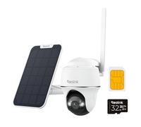 Reolink 3G/4G LTE Camara Vigilancia Exterior Solar con Bateria, 5MP Inalambrica Camara 360° PTZ con Tarjeta Sim & 32GB Tarjeta SD, Detección de Persona/Vehículo, Audio Bidireccional, Go PT Plus + SP