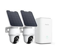 Reolink 4K 360° PT Camara Vigilancia WiFi Outdoor Solar con Seguimiento Automático, Gestión Central y Almacenamiento, Sin Cuotas Mensuales por Almacenamiento Local, Set de 2 Argus PT Ultra + SP