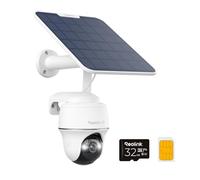 Reolink 4K 8MP Cámara Inalámbrica de Exteriores con Batería, 3G/4G LTE, 360° PTZ, Visión Nocturna en Color, Detección Smart, Audio Bidireccional, Fácil Instalación, Go PT Ultra + Panel Solar + 32GB SD