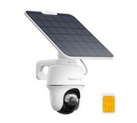 Reolink 4K 8MP Cámara Inalámbrica de Exteriores con Batería, 3G/4G LTE SIM | 360° PTZ, Seguimiento Automático, Visión Nocturna en Color, Detección Smart, Fácil Instalación, Go PT Ultra + Panel Solar