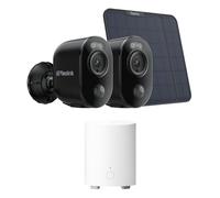 Reolink 4K Cámaras de Vigilancia WiFi Exterior Argus 3 Ultra + Paneles Solares con Home Hub Mini, Kit Inteligente 8MP, Visión Nocturna Color, 2.4/5 GHz, Detección Smart y Compatible con Alexa