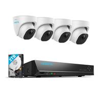 Reolink 5MP Kit Cámaras de Vigilancia PoE, con 4X 5MP Detección de Personas/Vehículos Cámaras IP PoE Exterior y 8CH 4K NVR con 2TB HDD, Grabación Continua, Vision Nocturna, RLK8-520D4-5MP