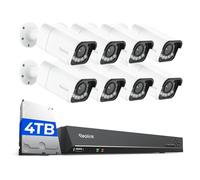 Reolink 8 RLC-811A y 1 RLN16-410 4K Camara Vigilancia PoE, Detección de Personas/Vehículos/Pets, Zoom óptico 5X, Color Visión Nocturna, Audio Bidireccional; NVR 16CH con HDD 4TB