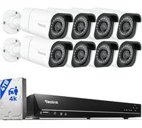 Reolink 8MP Kit Cámaras de Vigilancia PoE, Detección de Personas y Vehículos, 8X 4K Cámaras IP PoE Exterior, H.265 16CH NVR con 4TB HDD para Grabación Continua, Visión Nocturna, RLK16-800B8