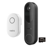 Reolink D340B Videoportero con timbre incl. microSD de 64 GB 4MP 2K (2048x2048), WLAN, protección contra la intemperie IP65, detección inteligente