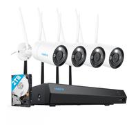 Reolink Kit Cámara WiFi Exterior 4K, NVR WiFi 12CH con HDD 2TB