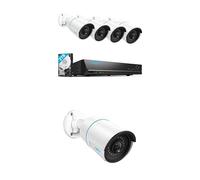 Reolink Kit Cámaras de Seguridad PoE 5MP con NVR 8CH y Disco Duro de 2TB, 8 Cámaras IP para Exterior IP67, Detección de Personas/Vehículos, Visión Nocturna de 30 m, Grabación Continua H.265