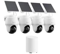 Reolink Kit Cámaras de Vigilancia 2K, 355º Pan&140º Tilt, Detección con IA | Almacenamiento local, sin tarifas mensuales, Acceso Remoto, Todo en Uno, Home Hub Mini + 4× Argus PT Lite + Solar Panel Lite